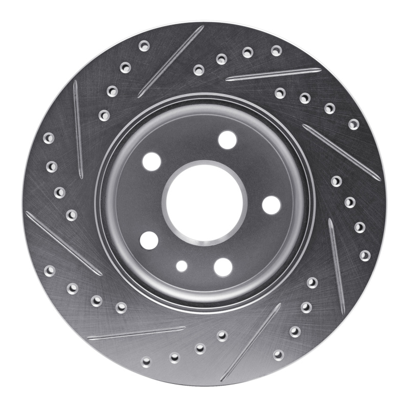 Chevrolet CRUZE Brake Rotor (1) - Front Right - R1 Concepts - Drilled & Slotted - Silver - `11-`23